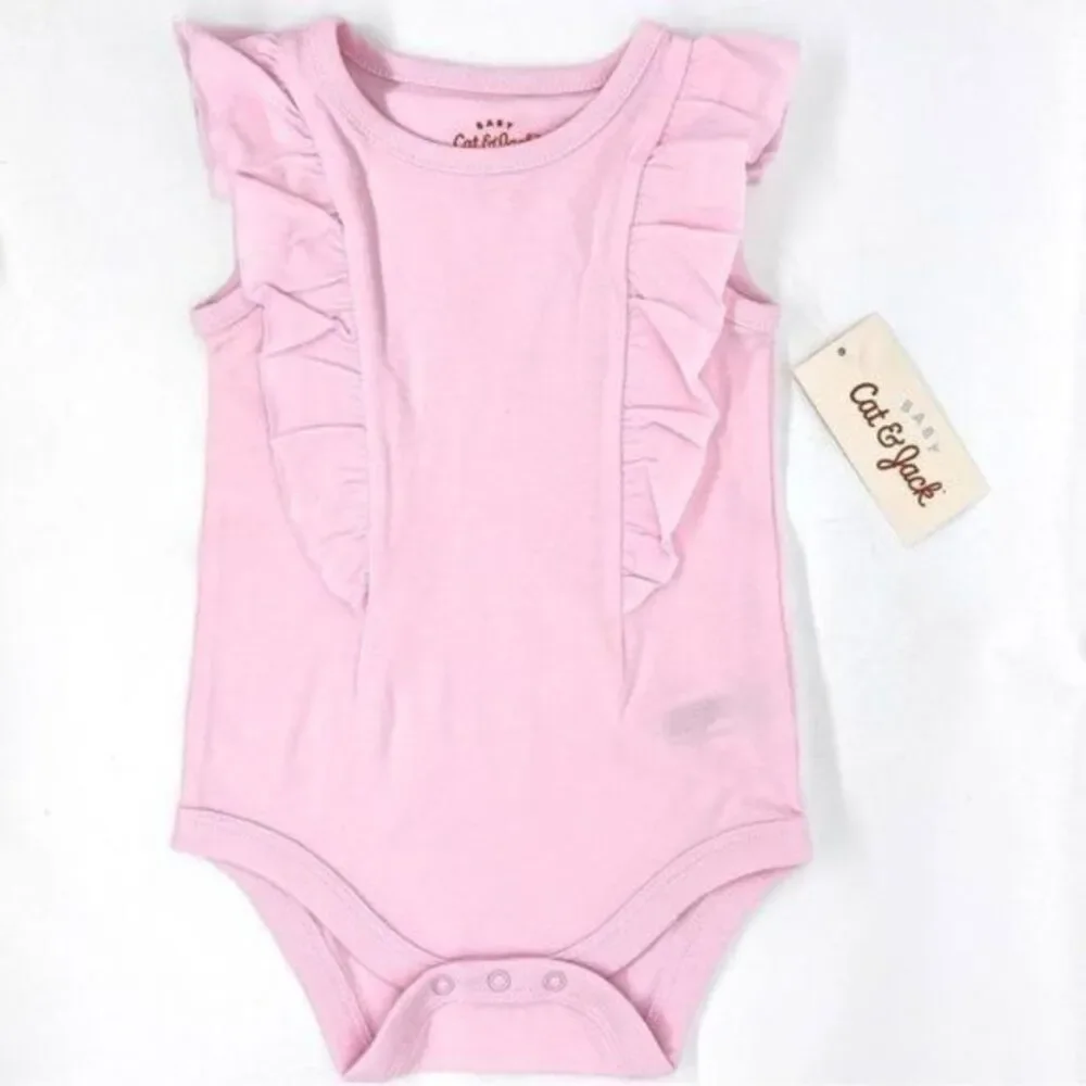 Cat & Jack Pink Ruffle Bodysuit Onsie New 6-9 Months